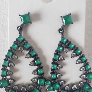 Express Green Secure Lock Back Earrings